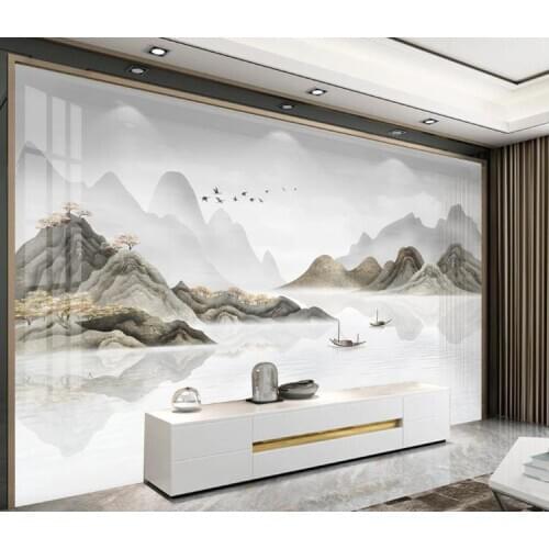 Hand-painted landscape illustration 3D background wall Custom Photo Wallpaper background wall painting Mural Living Room Sofa