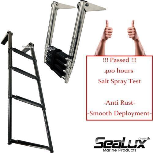 Sealux Boat Accessories Marine 4 Step Stainless Steel Telescoping Ladder Swim Step Over Platform passed 400h salt spray test