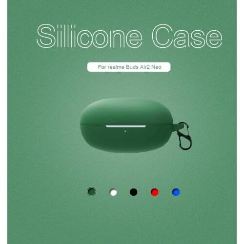 Silicone Protective Cover Earphone Case For -realme Buds Air 2 Neo TWS Earphone Funda Capa Protection Anti-fall Bumper