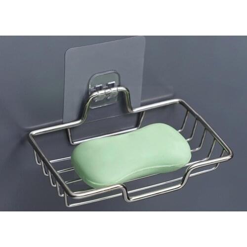 1pc Steel Soap Dish Bathroom Storage Soap Rack Holder Shampoo Accessories Storage Soap Wall Free Holder Bathroom Drill L7H7