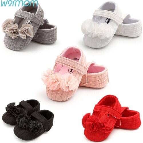 Warmom Spring Autumn Toddlers Cotton Shoes Little Flower Wool Baby Princess Shoes Baby Shoes Soft Sole Toddler Shoes