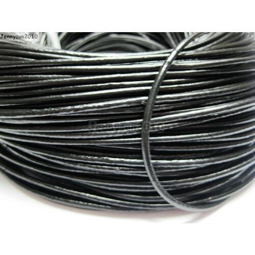 Black 2.5mm Thickness Genuine Leather Cord Thread For Diy Bracelet Necklace Leather Cord Jewelry Making 100Meter/pack