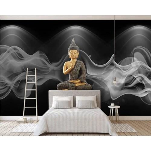 Beibehang custom classic high-definition three-dimensional new Chinese Buddhist background wallpaper decorative painting