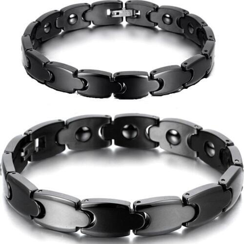 Black Hematite Magnetic Ceramic Bracelet for Men Couples 2020 Fashion Mens bracelets Health functions Valentines Gift
