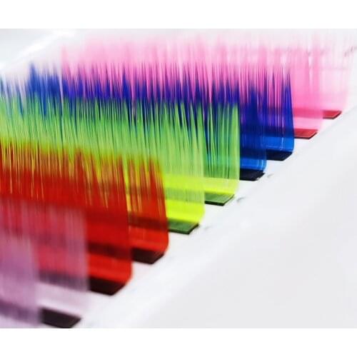 Color lashes individual eyelash blue red yellow mink lashes soft natural makeup for eyelash extension