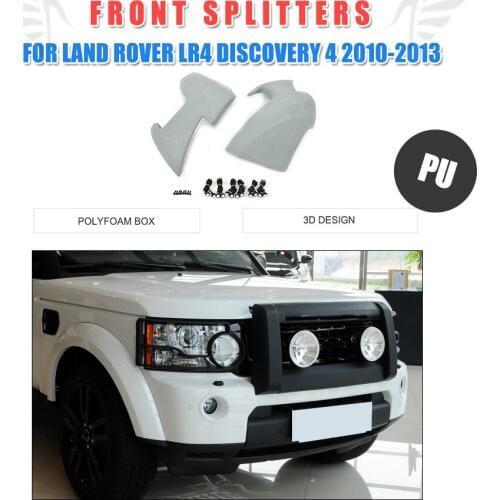 Car Aprons Front Bumper Splitters Lip Flaps Cupwings for Land Rover LR4 Discovery 4 Sport 2010-2013 PU UNpainted Gray Primer