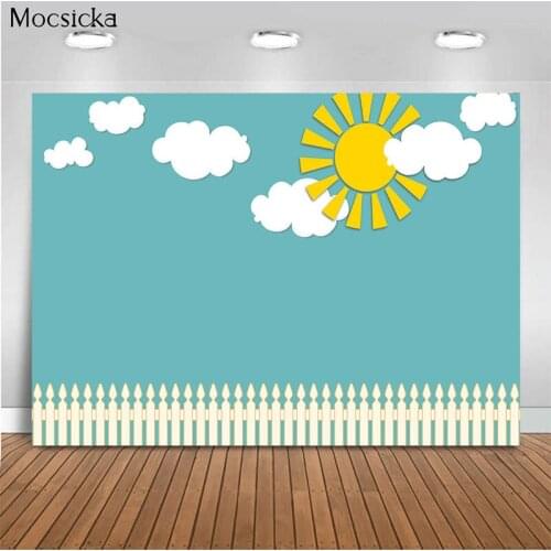 Mocsicka Landscape Background Blue Sky And White Clouds Photo Background Decoration Newborn Baby Photo Photography Studio