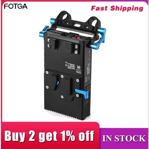 FOTGA DP500III 2 in 1 V-mount Battery Plate Adapter Charger 15mm Rod Clamp for Canon Nikon Sony Camera Video Studio Shooting