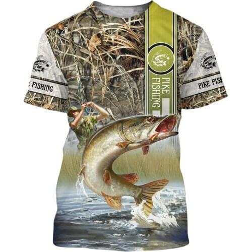 Fishing and Deer Hunting 3D Printed Men T shirt Harajuku Fashion Short Sleeve Shirt Summer Street Casual Unisex Tees Tops DY001