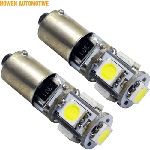 BOWEN AUTOMOTIVE BA9S BAX9S H6W 433 434 BAY9S H21W 5SMD 5050 Bulbs 1.8W LED Side Light Driving Lamps DRL Canbus Non-polarity 12V