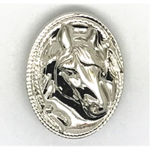 KDG western cowboy concho clothing accessories zinc alloy horse head with diamond screw accessories