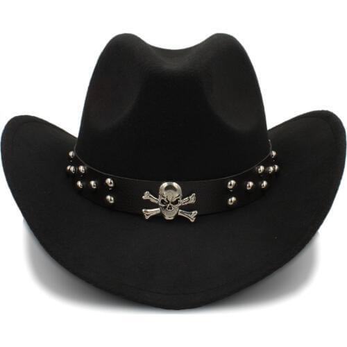2Big Size Women Men Wool Hollow Western Cowboy Hat Gentleman Jazz Heren Hoed Sombrero Hombre Montana Cap