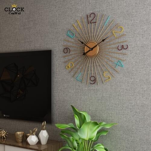 Creative Large Metal Wall Clock Modern Design on The Wall European Iron Art Big Clocks Hanging Wall Watch Home Decor