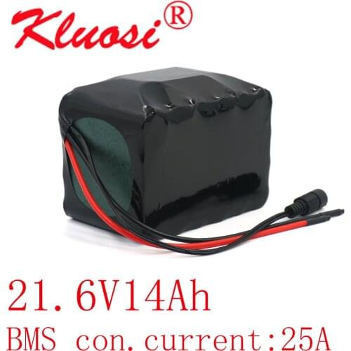 KLUOSI 24V 14Ah 21.6V 6S4P 25.2V Lithium Battery Pack with 25A BMS for Electric Bicycle Ebike Scooter Wheelchair Cropper Motor