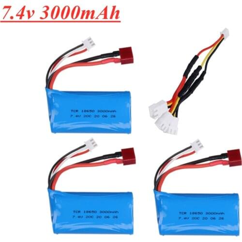 7.4V 3000mAh lipo Battery 18650 for Q46 Wltoys 10428 /12428/12423 RC Car Parts 2s 7.4v battery For Wltoys 144001