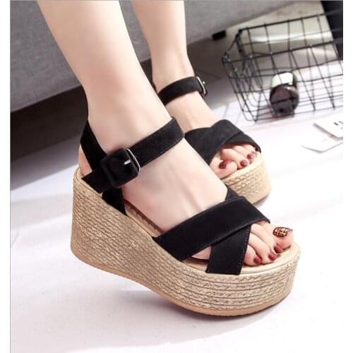 Fashion Women Sandals shoes Cow Suede Leather ladies summer Flat Beach Sandals Casual Flip Flop gladiator shoe Fashion footwear
