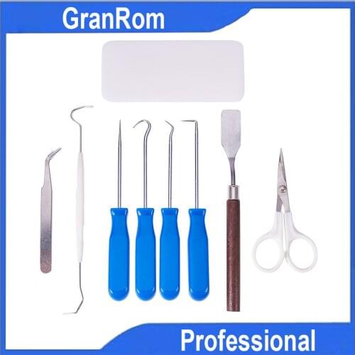 DIY Jewelry Making Tools 9pcs Kits Double Handle Weeder Flat Shovel Scissor Seal Screwdriver Hardware Disassembly Tool Set