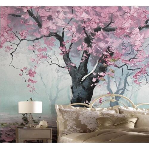 Custom Size 3D Mural Wallpapers 3D Room Wallpaper Landscape China-style Landscape Of Peach Grove Mural As Living Room Background