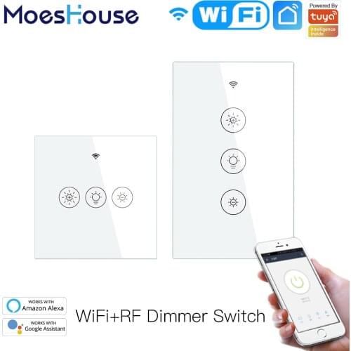 Wifi Smart Wall Touch Light Dimmer Switch Smart Life Tuya APP Remote Control Works with Amazon Alexa and Google Home