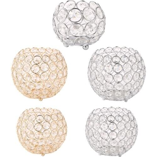Engagement Candle Holders Gifts Crystal Stainless Steel Bowl Aromatherapy Weddings Party Favors Desktop Table Decoration