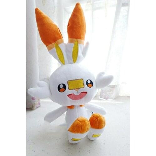 Official Poke Scorbunny Plush Doll Stuffed Toy Sword Shield 10" Kid Gift