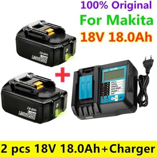 Original BL1860 Rechargeable Battery18V 18Ah Lithium ion for Makita 18v Battery BL1840 BL1850 BL1830 BL1860B LXT 400+ 4A Charger