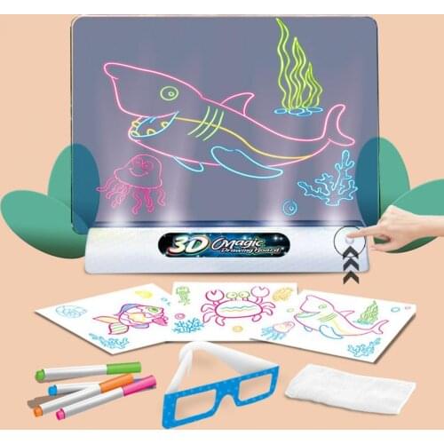 3D Writing Tablet Erasable Protect Eyesight Acrylic Family School Writing Tablet for Kids Toddler Early Education Cognition