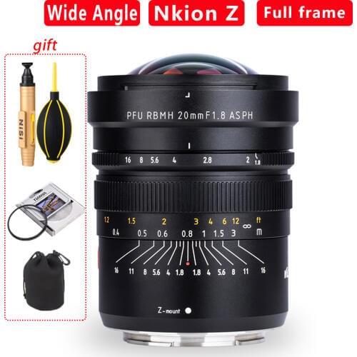 Viltrox 20mm F1.8 Full Frame Camera Lens Wide Angle Prime Lens Manual focus Large Lente for Nikon Z mount Camera Z6 Z7