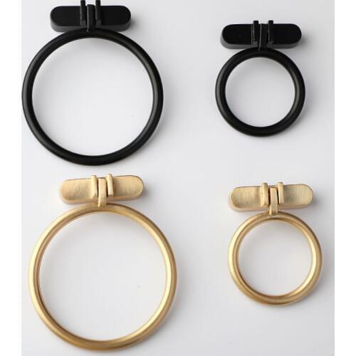 Dia 40 80mm modern simple brass black drop ring drawer kitchen cabinet wooden door sofa chair tv cabinet bathroom cabinet handle