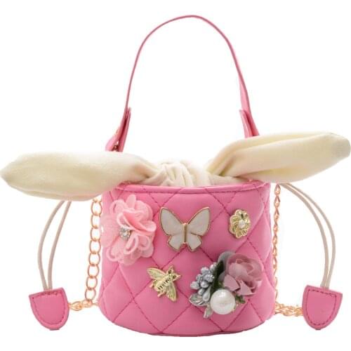 PU Children Leather Messenger Bags Girls Shoulder Bags Stripe Kids Coin Purse Fashion Flowers Crossbody Bags for Girls HandBags