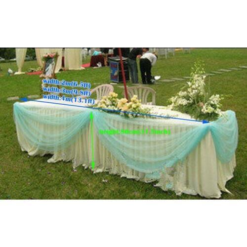 Wedding supplies luxury outdoor marriage Table Skirt With drape Wedding Table Skirting with Table cloth pleated