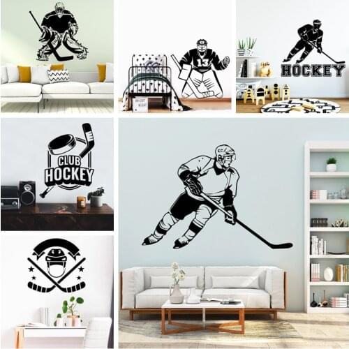 Hockey Player Vinyl Wall Stickers Wall Decor For Kids Rooms Living Room Decoration Wall Decals Creative Stickers Murals