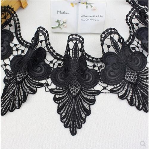 1 Yard/lot 16 cm Width Free Shipping Delicate Black Lace Trims Lace Applique Sewing Trims Fabric DIY Crafts Accessories