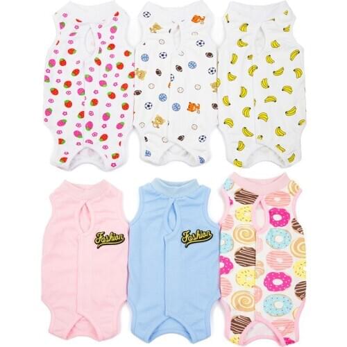 10PC/Lot Soft Cotton Cat Dog Physiological Clothes Female Cat Recovery Suit Surgery Wear Pet Clothes