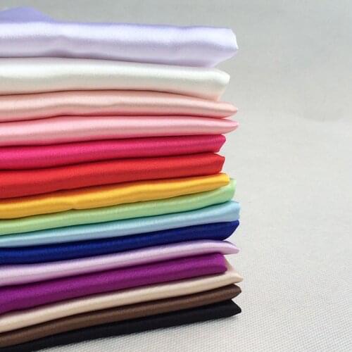 150cm Width 100% Polyester Satin Imitate Silk Fabric for Dress Lining Wedding Decoration