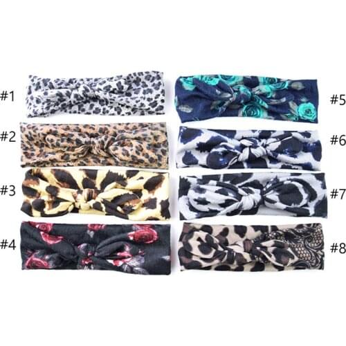 2Pcs/Set Leopard Printed Twist Knot Baby Hair Bands Cute European Style Parent-child Baby Headwear Kids Turban Baby Accessories