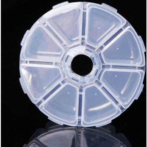 2Pcs Mini White/ Pink Nail Art Containers 8 Grits Round Nail Storage Box Desk Organizer Case Jewelry Bead Decoration Makeup Tool