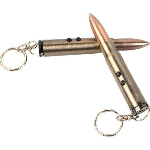 4 in 1 Multifunction Outdoor Self-defense Flashlight Bullet Shaped Pen Survival EDC Laser+Light+Hammer+Ballpoint Self Defense EI