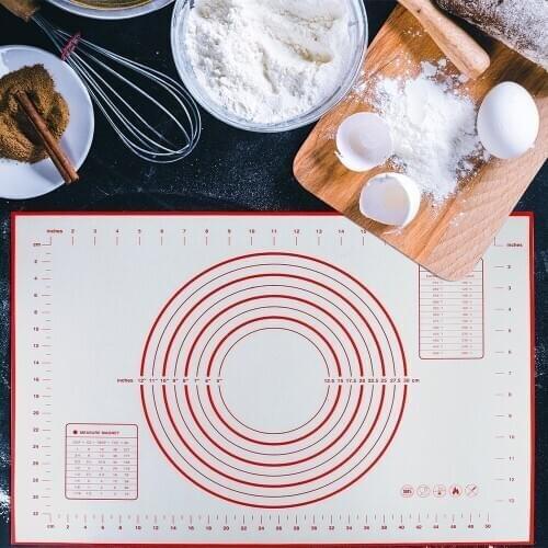 Various Size Non_Stick Silicone Baking Mat reusable Baking Mat with Scale Rolling Pin 60x40/50x40/40x30/29x26CM