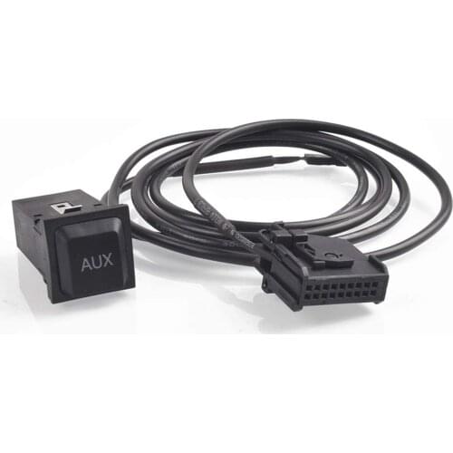 Car Aux-in RNS2 MFD2 AUX Button Audio Adapter Kit 18Pin Plug Fit for VW Golf MK5 Fit for Seat Altea Leon Toledo