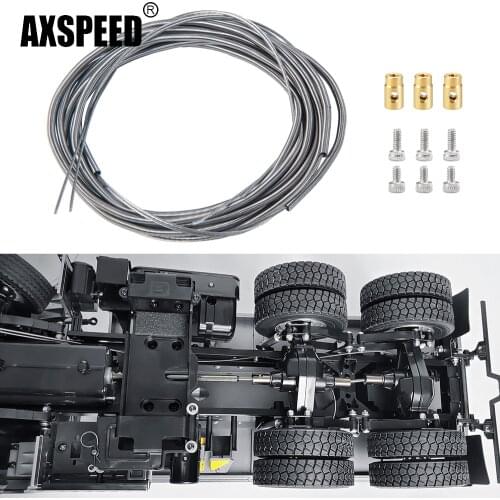 AXSPEED Metal Steel Differential Lock Cables Line & Brass Lead Column for Tamiya 1/14 RC Trailer Tractor Truck Part Accessories