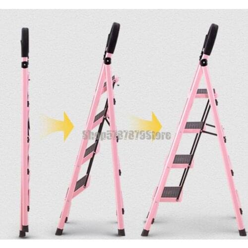 Household Ladder Folding Indoor Herringbone Ladder Four Or Five Step Step Step Step Ladder Telescopic Multi-function Thickened A