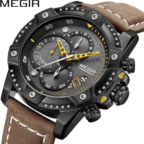 MEGIR Mens Watches Top Brand Luxury Wrist Watch Man Fashion Waterproof Chronograph Sports Watches Quartz Wristwatch Reloj Hombre