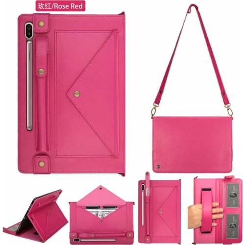 Case For Samsung Tab S7 11 inch SM-T870 T875 S7 Plus 12.4" S6 10.5" T860 Multifunctional Leather Tablet PC Case+ Shoulder Strap