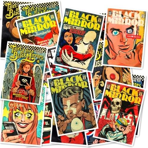 Black Mirror 20/pcs PVC Series Stickers Travel Suitcase Wall Pencil Box Bike Phone Sliding Plate Graffiti Styling