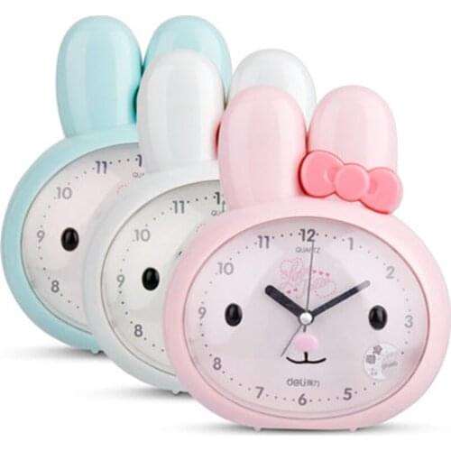 DL 8803 rabbit lovable lovable slalp clock silent flash child small alarm three colors Wholesale price office & school stationer
