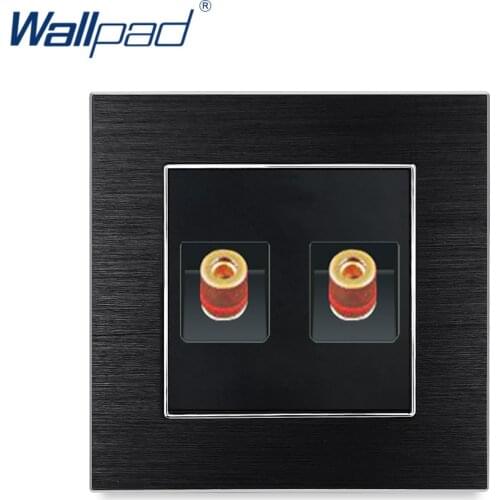 2 Pin Audio Socket Wallpad Luxury Satin Metal Panel Electric Wall Electrical Outlets For Home