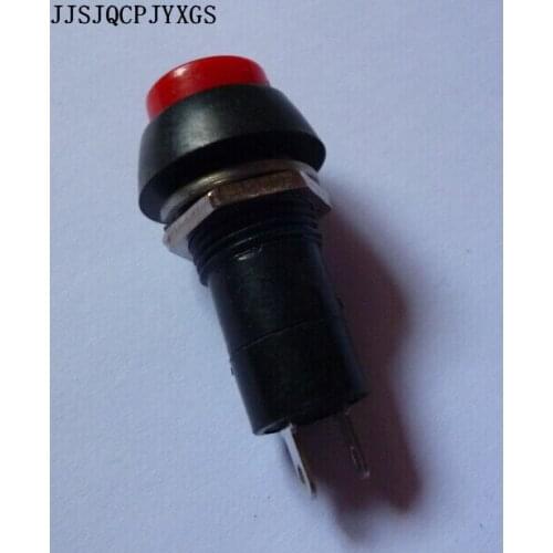 JJSJQCPJYXGS 200 Pcs Red Round Cap Momentary 2 pin Push Button Switch without wire end