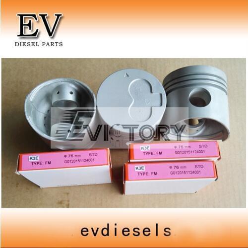K3E piston and piston ring set for Mitsubishi engine tractor