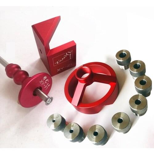 Woodworking Vertical Pocket Hole Jig Aluminum Alloy Hole Puncher Locator Dowelling Self Centering Drill Guide Kit Scribe Gauge